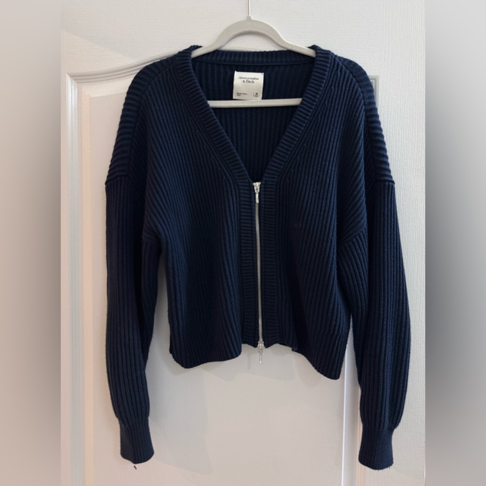 Abercrombie & Fitch Navy Blue Zip Sweater